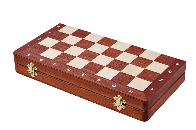 Jeu d'échecs de Tournoi en marqueterie de bois d'acajou et sycomore de taille 4 - Ensemble Complet avec 2 Dames supplémentaires - Jeu d'échecs de Tournoi en marqueterie de bois d'acajou et sycomore de taille 4 - Ensemble Complet avec 2 Dames supplémentaires