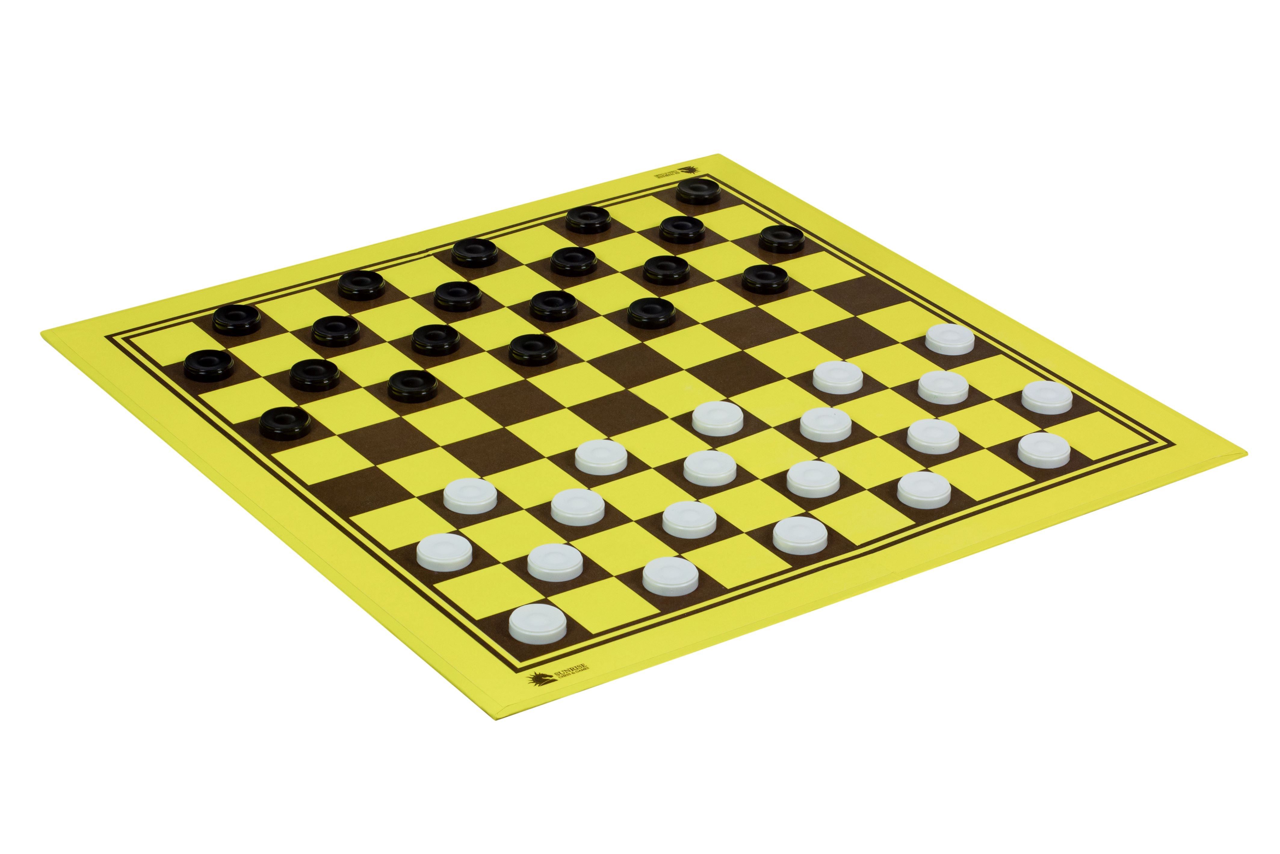 Tablero de ajedrez y damas de competición de 100 casillas, amarillo y marrón, con superficie lavable - Tablero de ajedrez y damas de competición de 100 casillas, amarillo y marrón, con superficie lavable