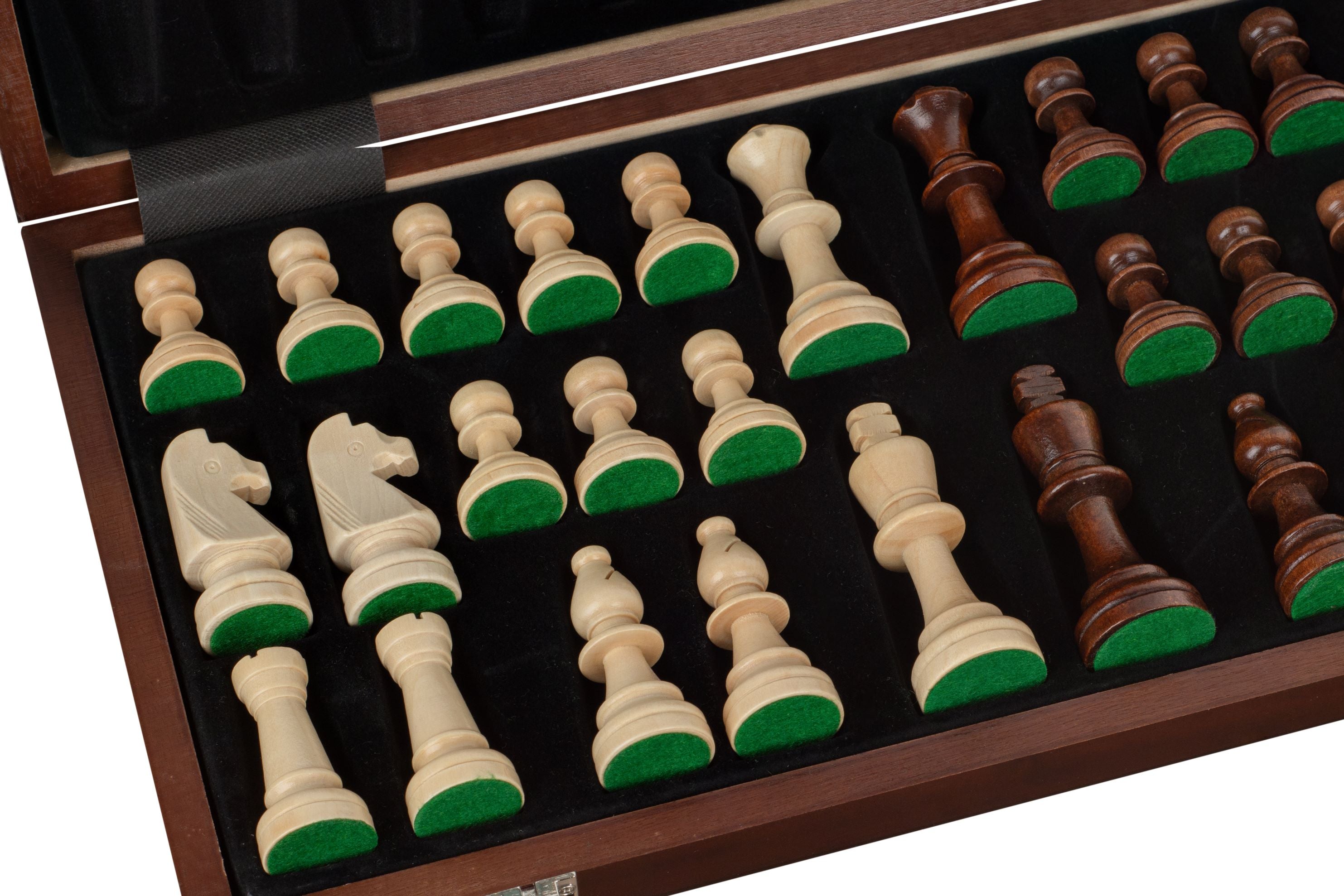 18" Walnut/Maple intarsy chess SET with NOTATION - 18" Walnut/Maple intarsy chess SET with NOTATION