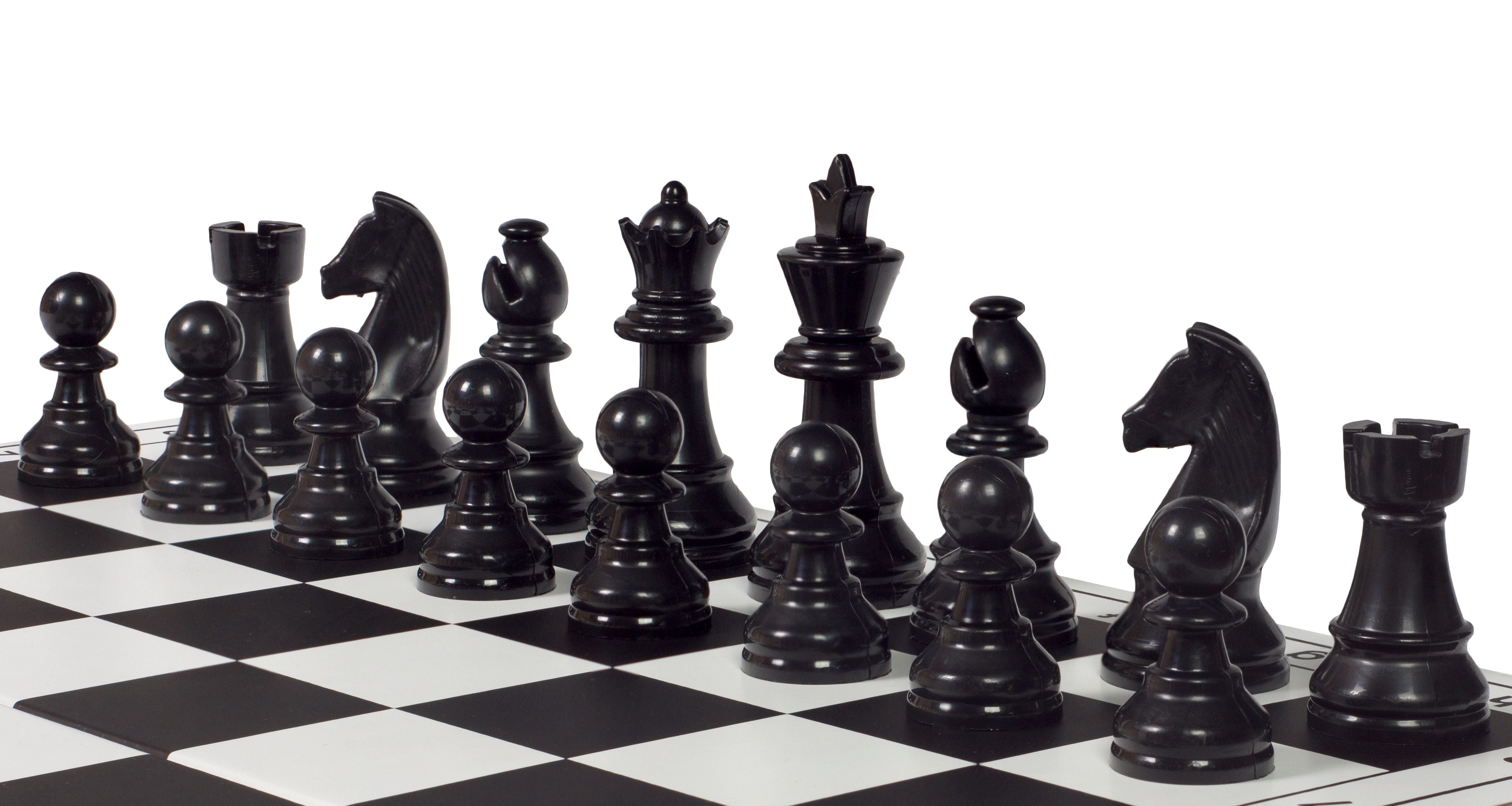 Staunton no 4+ plastic chess pieces, unweighted - Staunton no 4+ plastic chess pieces, unweighted