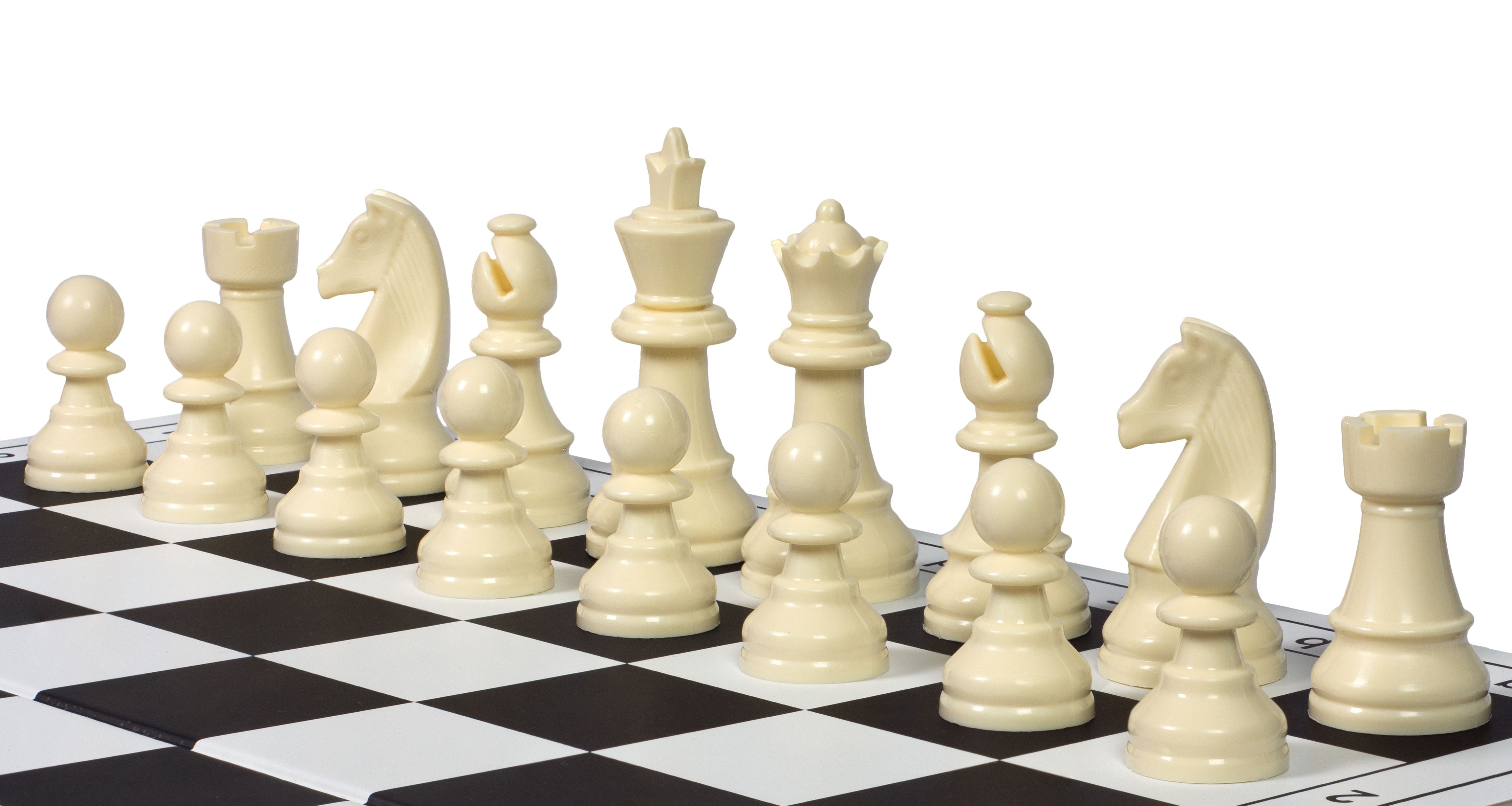 Staunton no 4+ plastic chess pieces, unweighted - Staunton no 4+ plastic chess pieces, unweighted