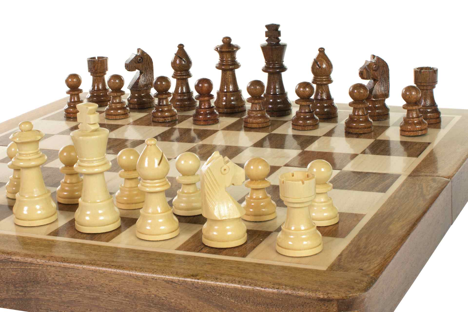 Jeu d'échecs Magnétique Pliant en bois d'acacia et buis de petite taille (30x30cm) - Jeu d'échecs Magnétique Pliant en bois d'acacia et buis de petite taille (30x30cm)