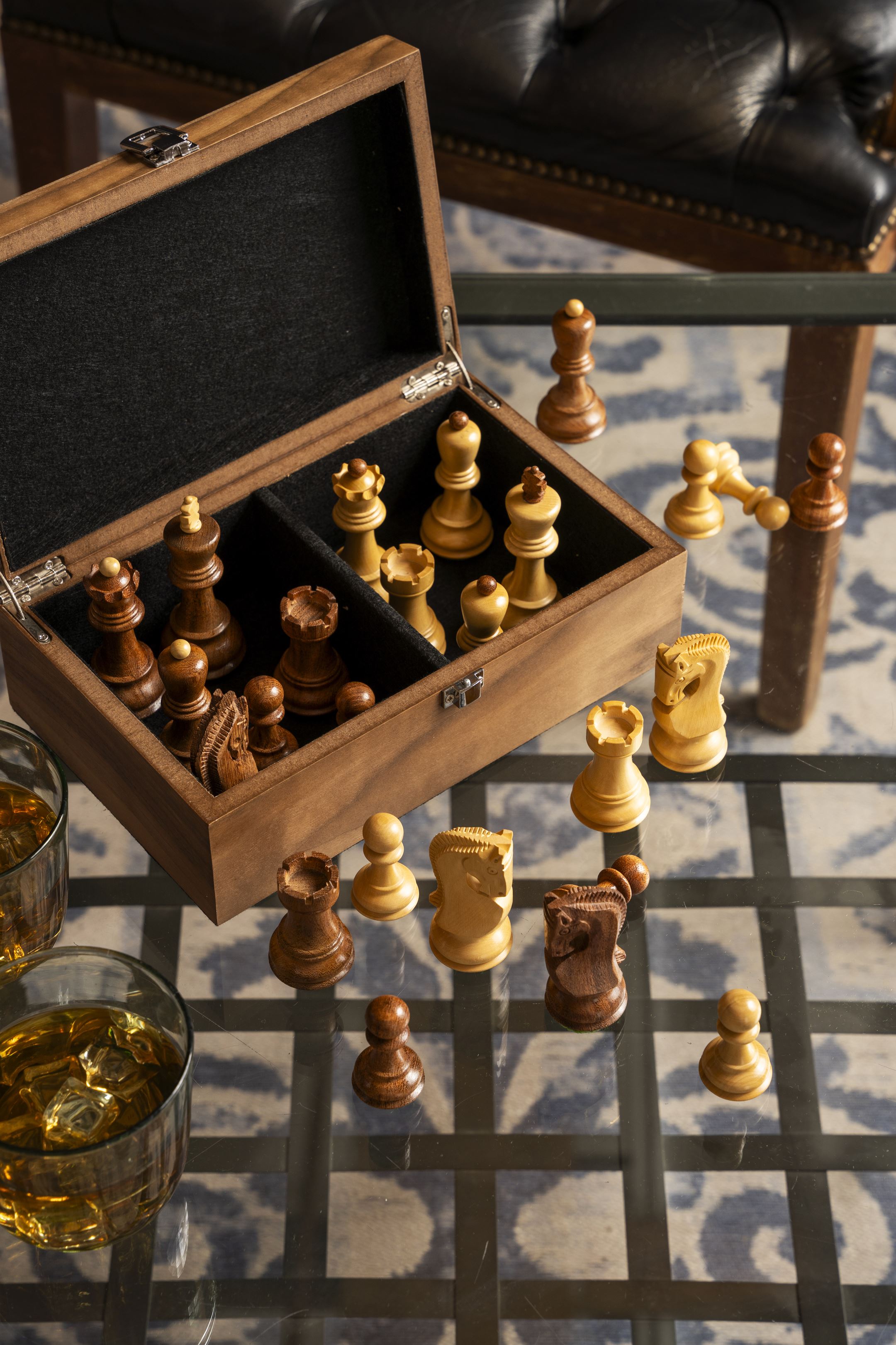 Zagreb Chess Figures Indian Acacia/Buckthorn 3.5 - Zagreb Chess Figures Indian Acacia/Buckthorn 3.5