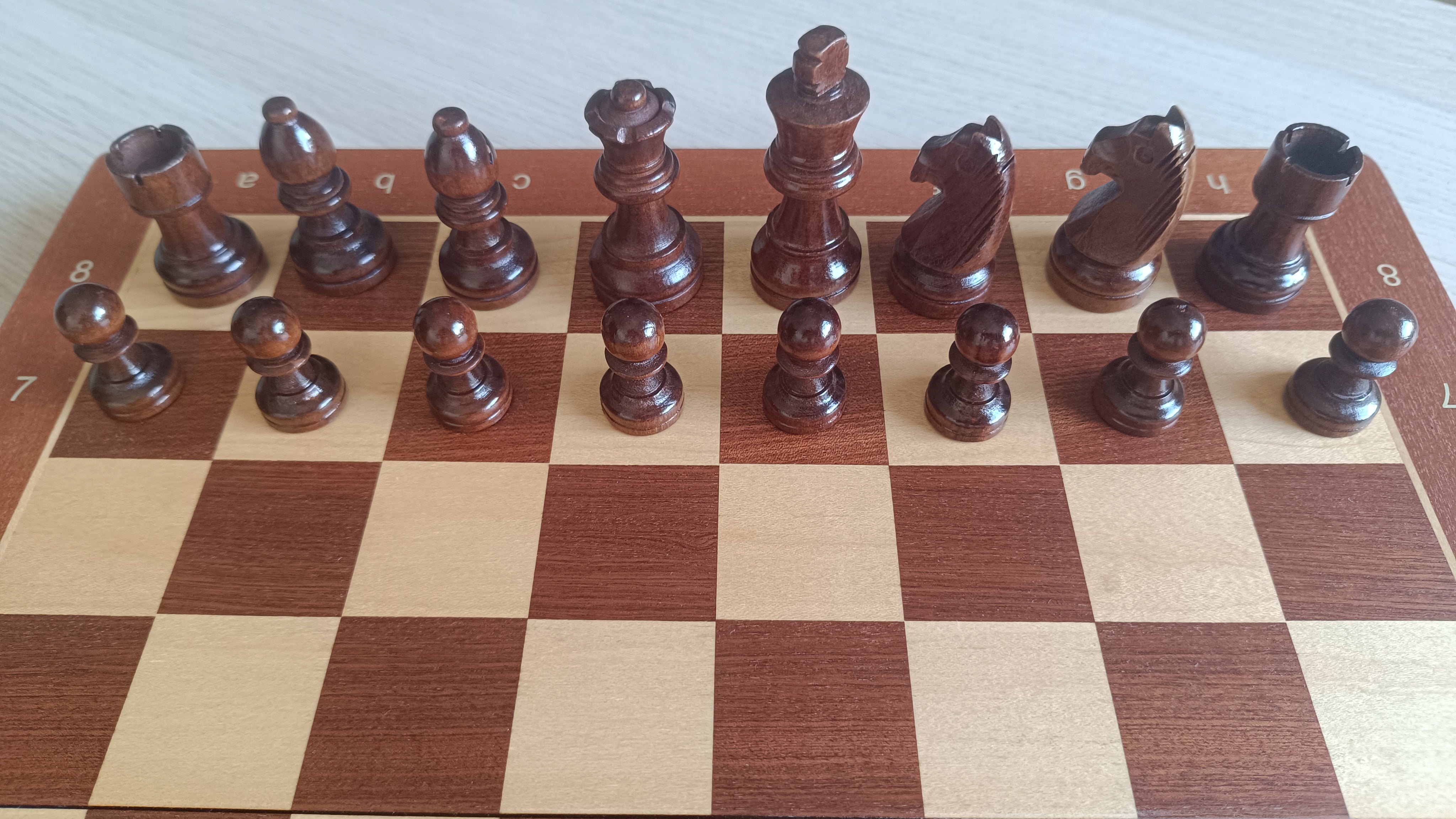 Wooden magnetic chess set + wooden checkers (38x38cm) - Wooden magnetic chess set + wooden checkers (38x38cm)