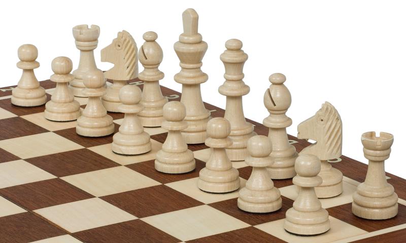 Jeu d'échecs MAGNETIQUE avec l'échiquier pliant marqueté de bois d'acajou et sycomore, de petite taille (28 x 28cm) - Ensemble Complet - Jeu d'échecs MAGNETIQUE avec l'échiquier pliant marqueté de bois d'acajou et sycomore, de petite taille (28 x 28cm) - Ensemble Complet