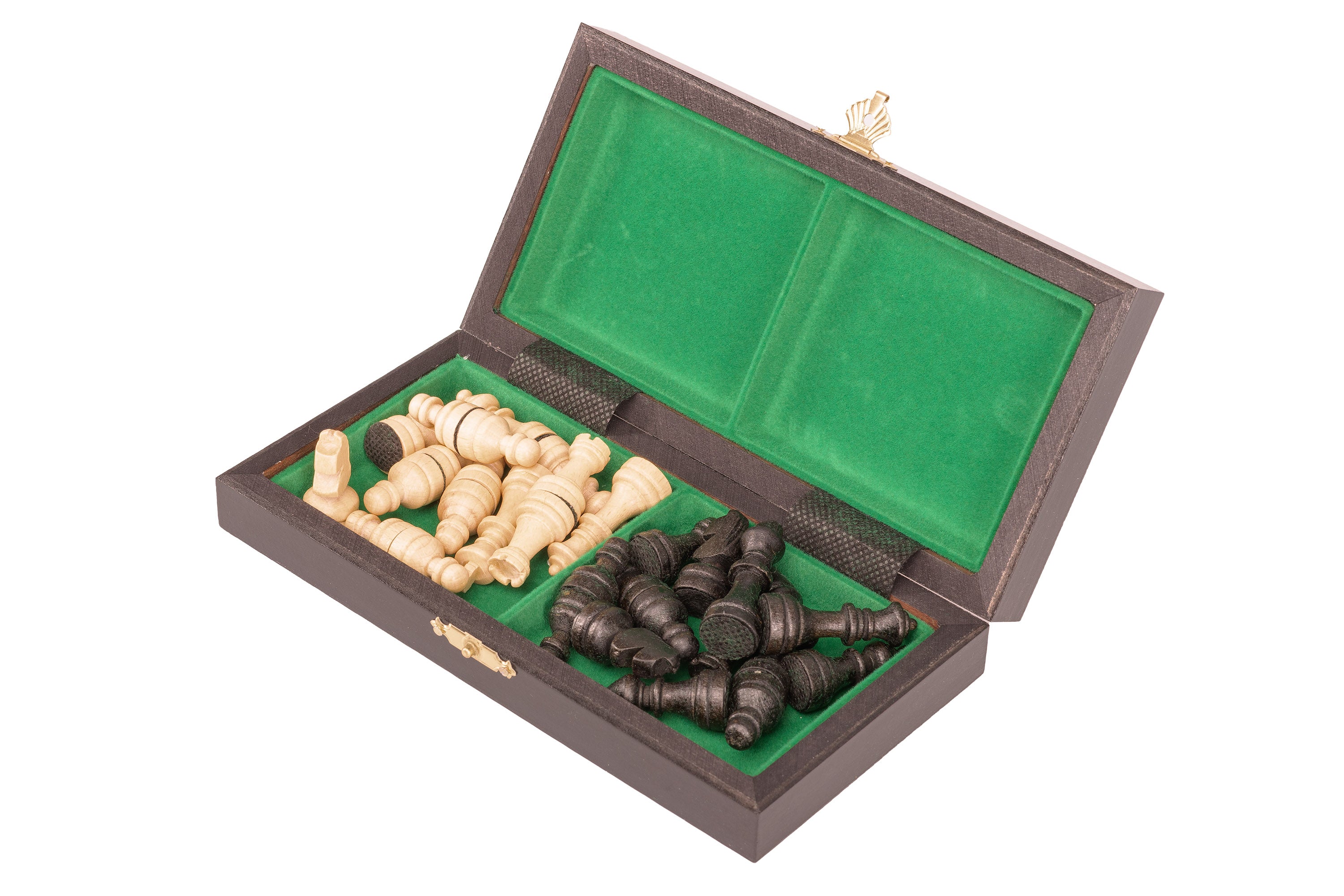 MAGNETIC wooden chess mini (20cm) - black - MAGNETIC wooden chess mini (20cm) - black