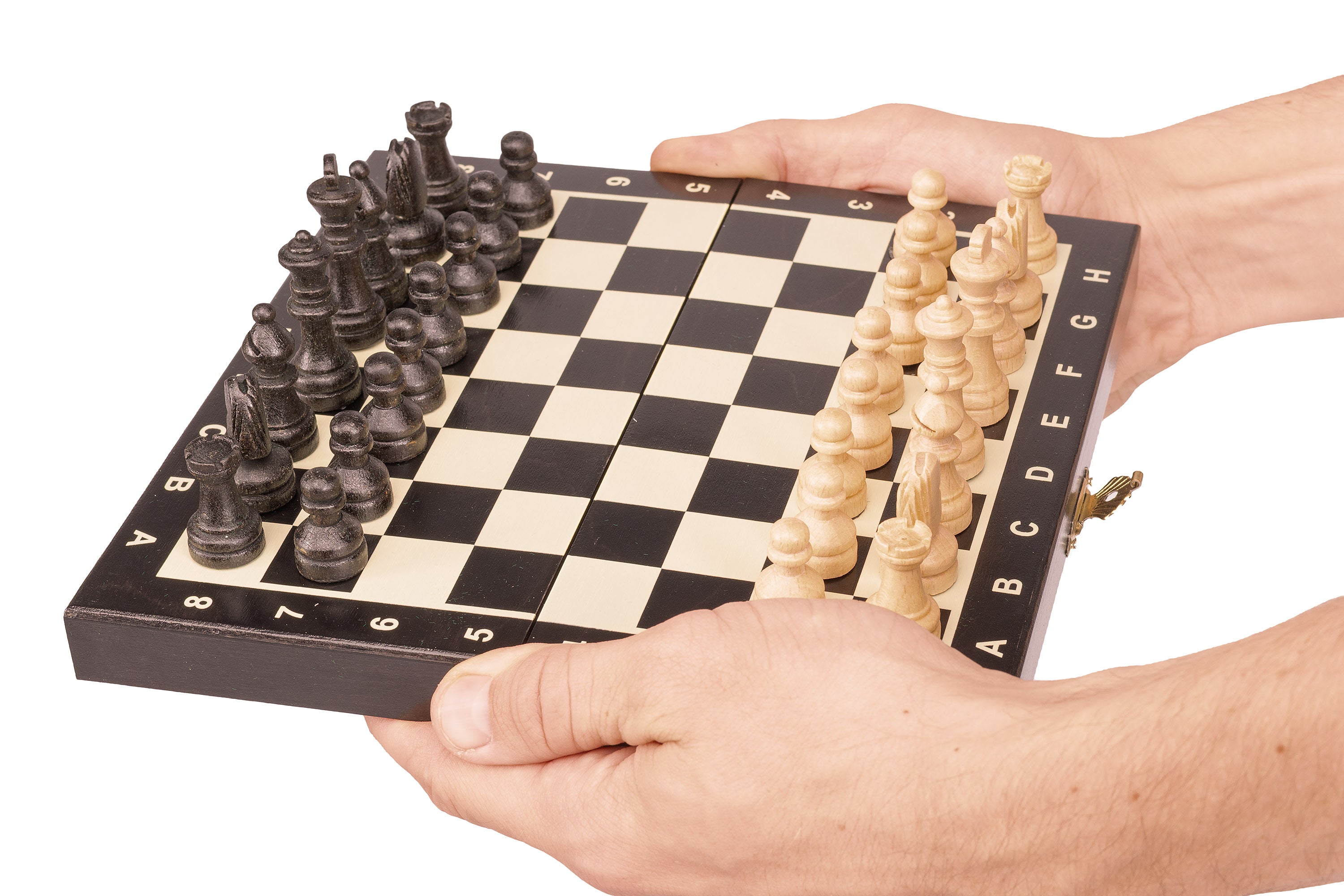 MAGNETIC wooden chess mini (20cm) - black - MAGNETIC wooden chess mini (20cm) - black