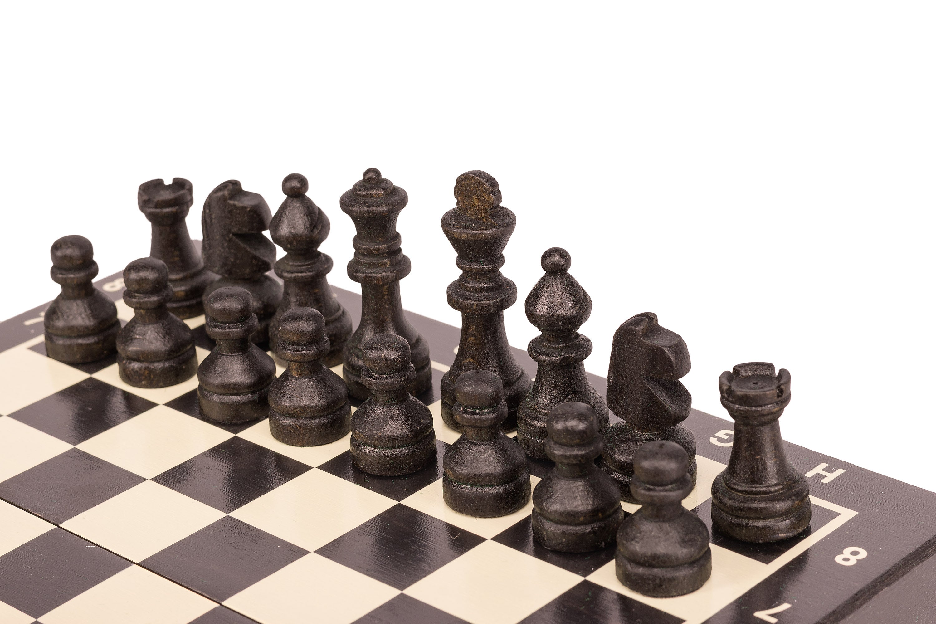 MAGNETIC wooden chess mini (20cm) - black - MAGNETIC wooden chess mini (20cm) - black