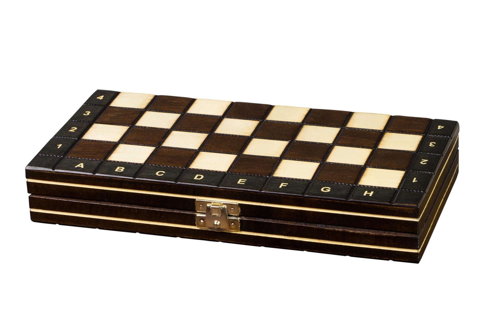 Jeu d'échecs Scolaire MAGNETIQUE en bois de charme, pliant, de petite taille (27 x 27cm) - Ensemble Complet - Jeu d'échecs Scolaire MAGNETIQUE en bois de charme, pliant, de petite taille (27 x 27cm) - Ensemble Complet