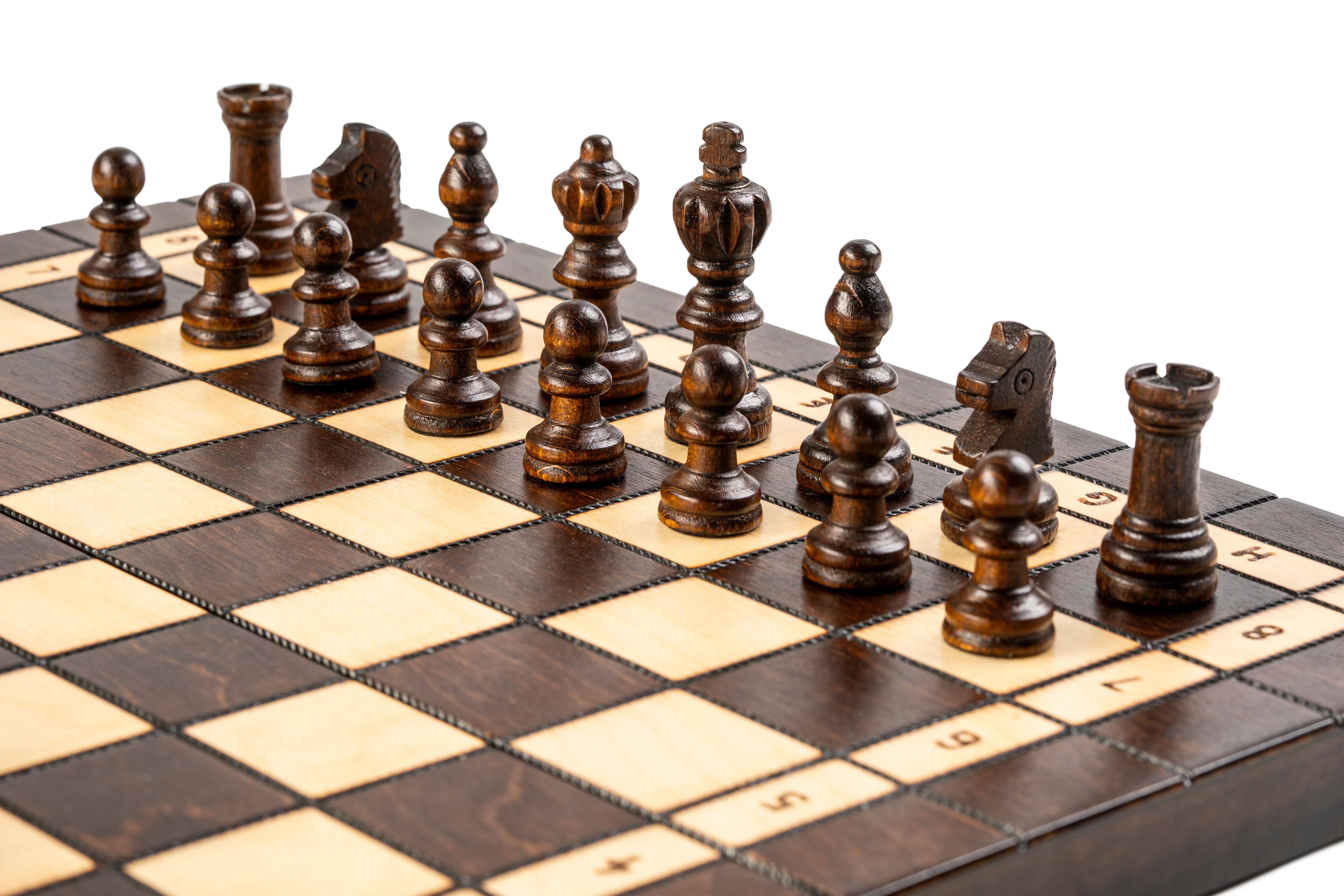 Jeu d'Echecs + Dames + Backgammon en bois de charme, de grande taille (40 x 40cm) - Ensemble comprenant trois jeux pour deux joueurs - Jeu d'Echecs + Dames + Backgammon en bois de charme, de grande taille (40 x 40cm) - Ensemble comprenant trois jeux pour deux joueurs