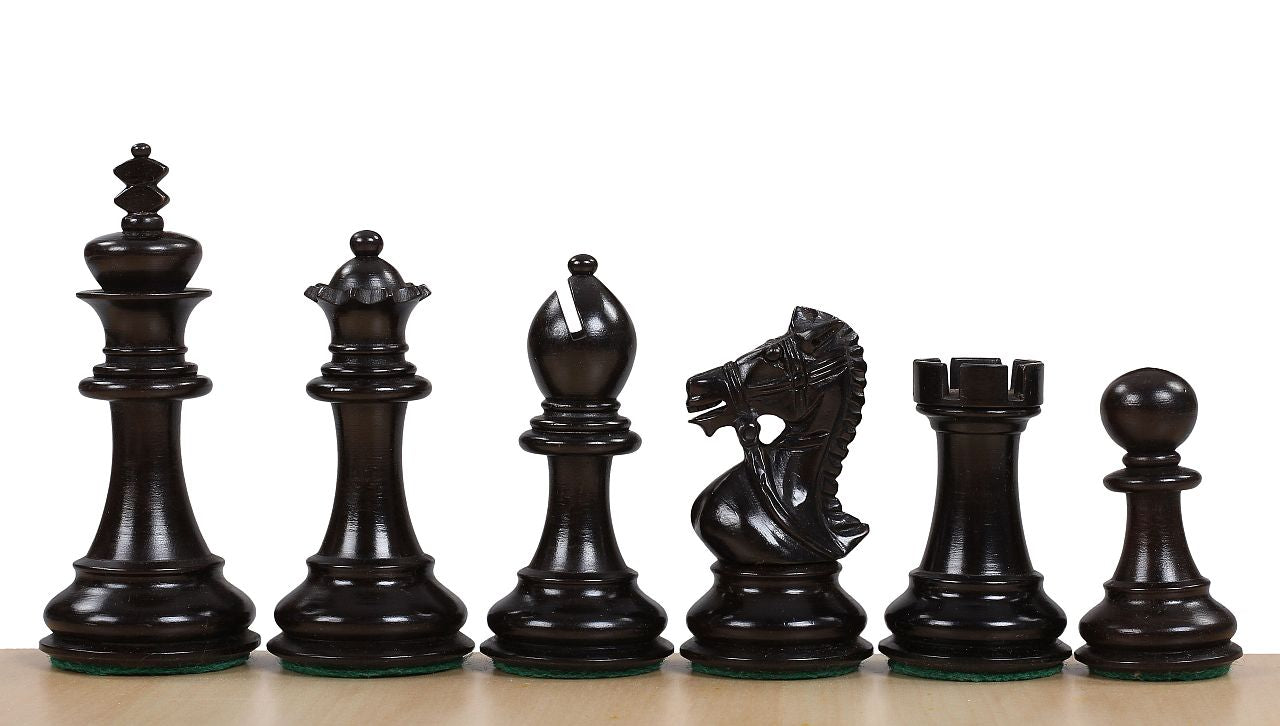 Pièces d'échecs roi's Bridal en bois de buis naturel et teinté - Taille 3,50'' - Pièces d'échecs roi's Bridal en bois de buis naturel et teinté - Taille 3,50''