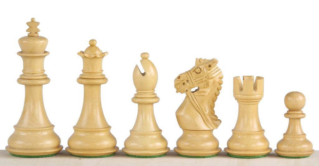 Pièces d'échecs roi's Bridal en bois de buis foncé et naturel - Taille 3,75'' - Pièces d'échecs roi's Bridal en bois de buis foncé et naturel - Taille 3,75''