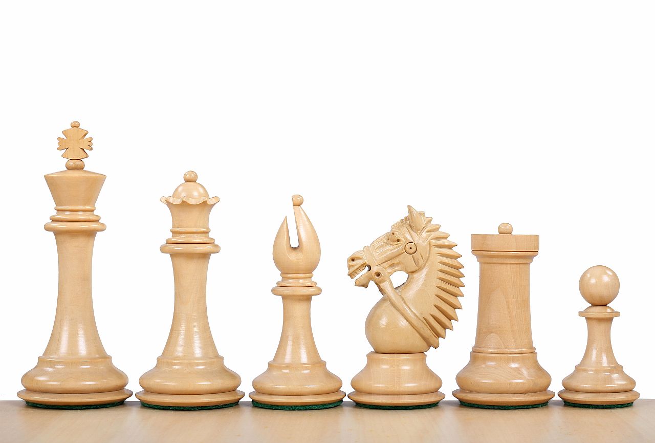 Pièces d'échecs Made in America Redwood en bois de padouk et buis - Taille 4,00'' - Pièces d'échecs Made in America Redwood en bois de padouk et buis - Taille 4,00''