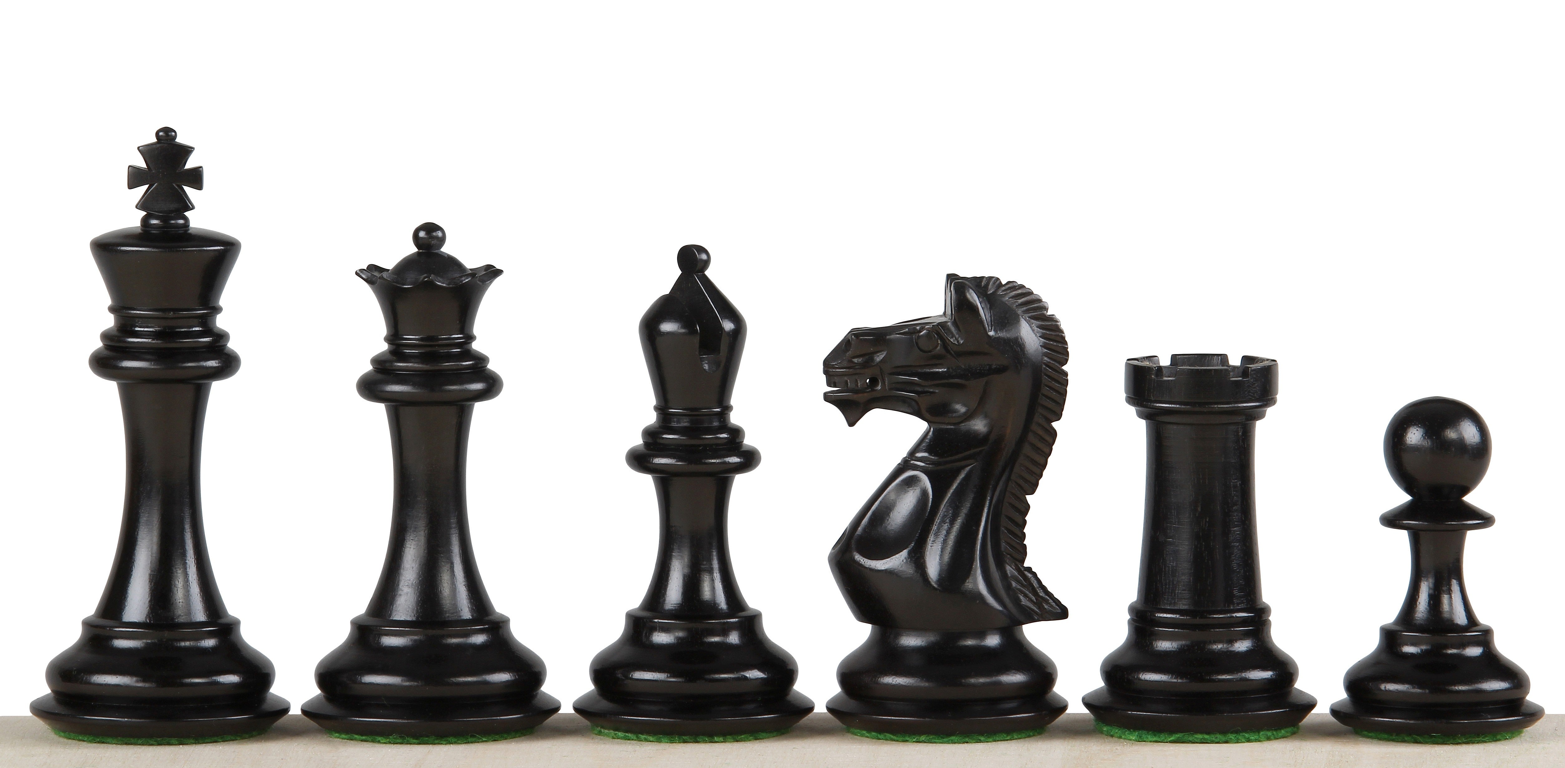 Potish Head Ebony 3.75 inch chess pieces - Potish Head Ebony 3.75 inch chess pieces