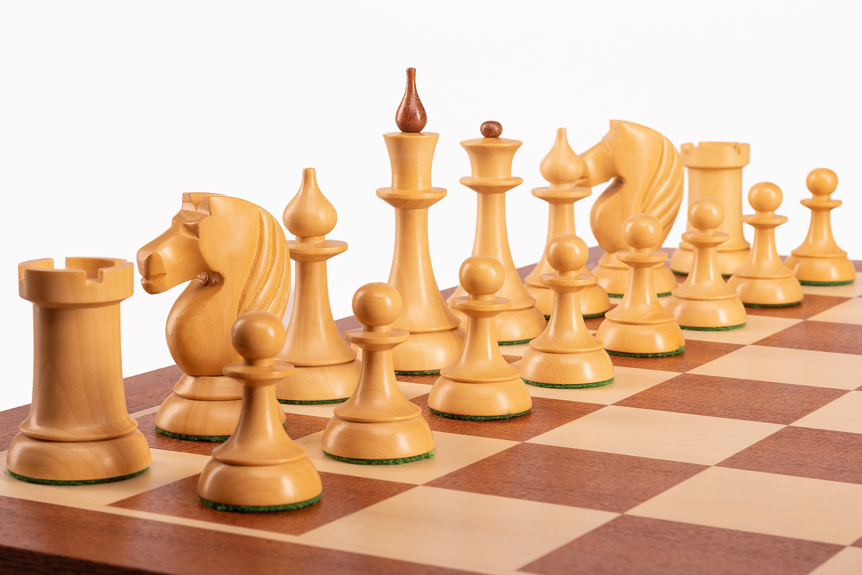 Figury szachowe Queen's Gambit 1957 akacja indyjska 3,75 cale - Figury szachowe Queen's Gambit 1957 akacja indyjska 3,75 cale