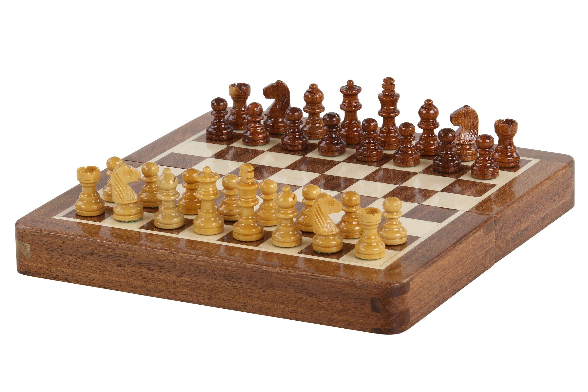 MAGNETIC Schach Mini mit eingelegtem Schachbrett 18 cm - MAGNETIC Schach Mini mit eingelegtem Schachbrett 18 cm