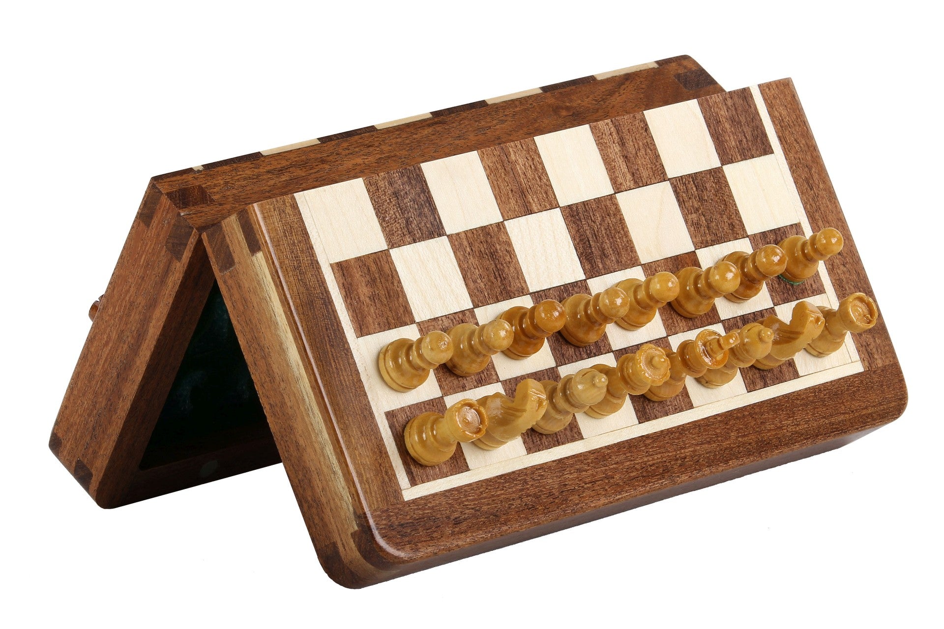 MAGNETIC Schach Mini mit eingelegtem Schachbrett 18 cm - MAGNETIC Schach Mini mit eingelegtem Schachbrett 18 cm
