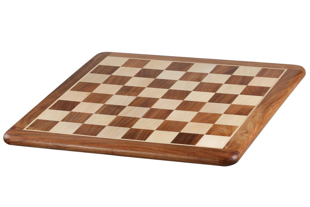 Massivholz-Schachbrett - Indische Akazie/Buche (55 mm Feld) - Massivholz-Schachbrett - Indische Akazie/Buche (55 mm Feld)