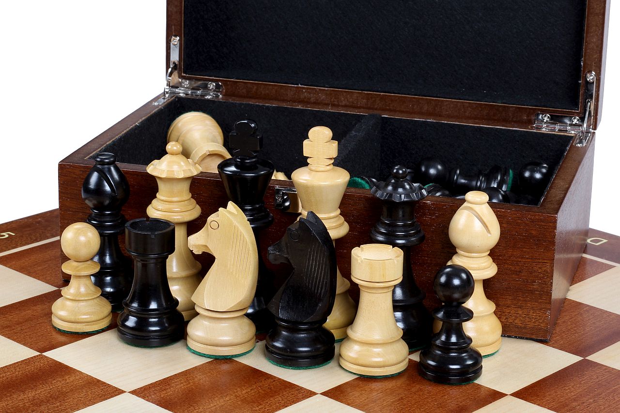 Boîte de rangement Luxe en bois de noyer pour pièces d'échecs de taille 3,75'' - Boîte de rangement Luxe en bois de noyer pour pièces d'échecs de taille 3,75''