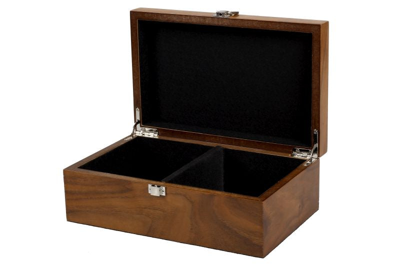Boîte de rangement Luxe en bois de noyer pour pièces d'échecs de taille 3,75'' - Boîte de rangement Luxe en bois de noyer pour pièces d'échecs de taille 3,75''