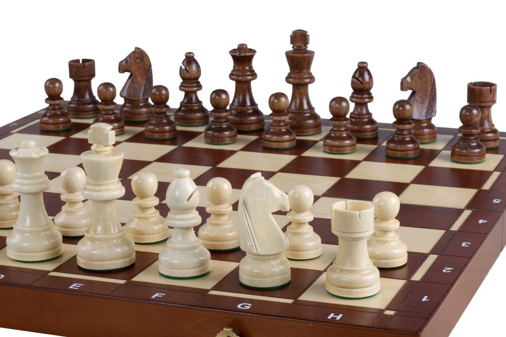 Jeu d'Echecs de Tornoi + Dames + Backgammon en bois de charme, de taille 4 (40,5 x 40,5cm) - Ensemble comprenant trois jeux pour deux joueurs - Jeu d'Echecs de Tornoi + Dames + Backgammon en bois de charme, de taille 4 (40,5 x 40,5cm) - Ensemble comprenant trois jeux pour deux joueurs
