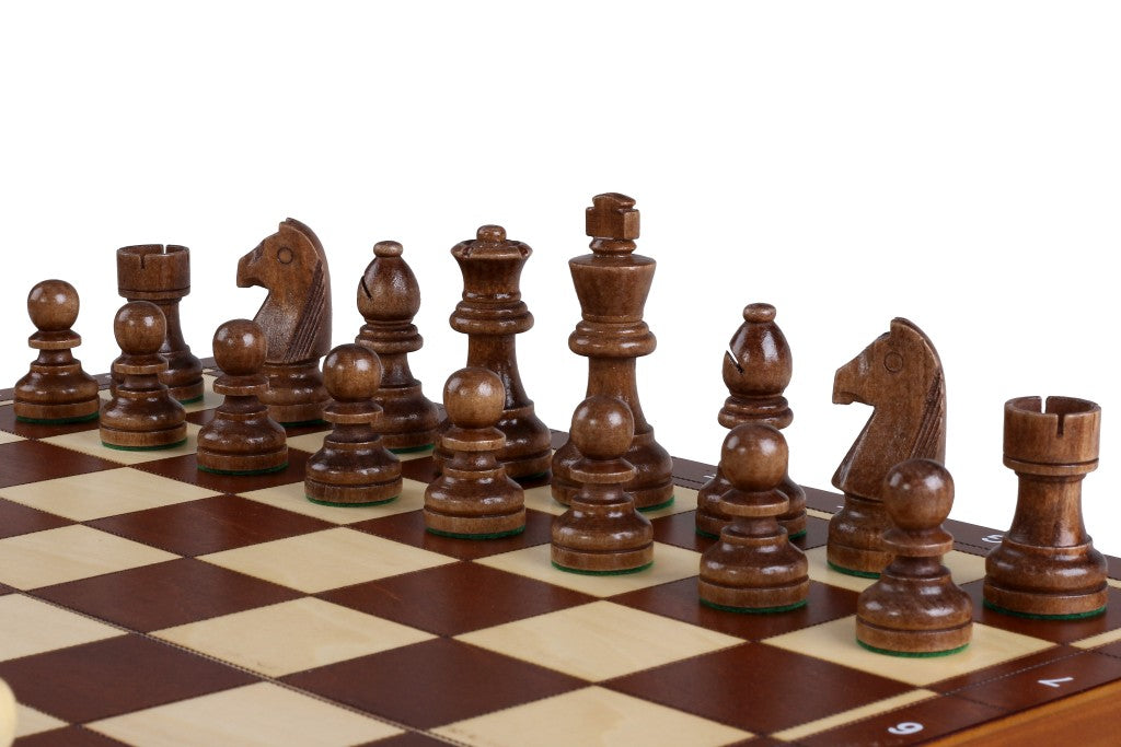 Jeu d'Echecs de Tornoi + Dames + Backgammon en bois de charme, de taille 4 (40,5 x 40,5cm) - Ensemble comprenant trois jeux pour deux joueurs - Jeu d'Echecs de Tornoi + Dames + Backgammon en bois de charme, de taille 4 (40,5 x 40,5cm) - Ensemble comprenant trois jeux pour deux joueurs