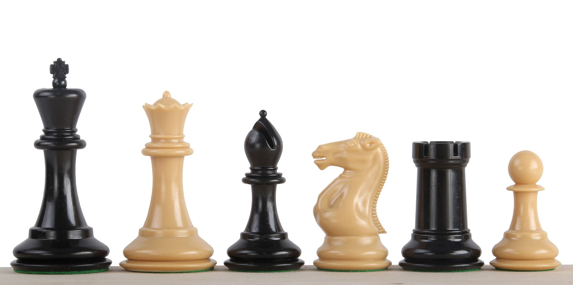 Exklusive Staunton Schachfiguren Nr. 6, creme/schwarz, metallbeschwert (König 95 mm) - Exklusive Staunton Schachfiguren Nr. 6, creme/schwarz, metallbeschwert (König 95 mm)