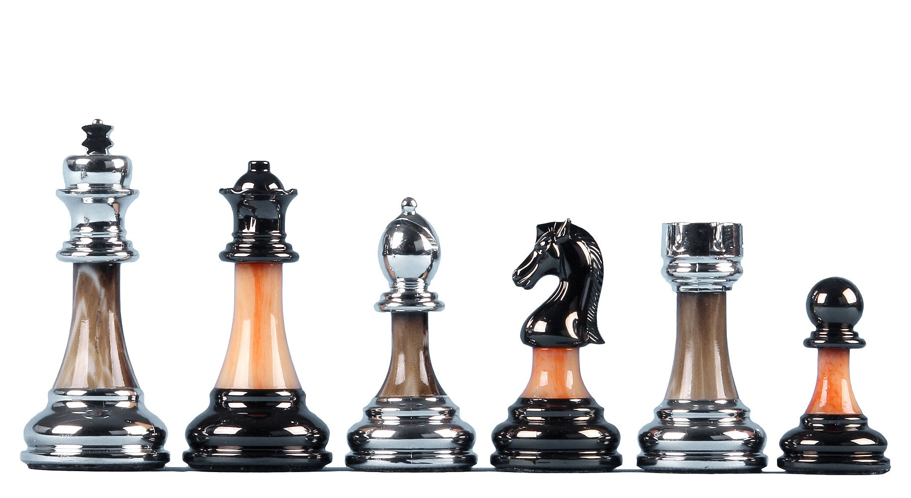 Metallisierte 3,5 Zoll Schachfiguren mit 'Stein'-Schaft - schwer - 5cac4ea6206fddd58ff254279b74c9cc