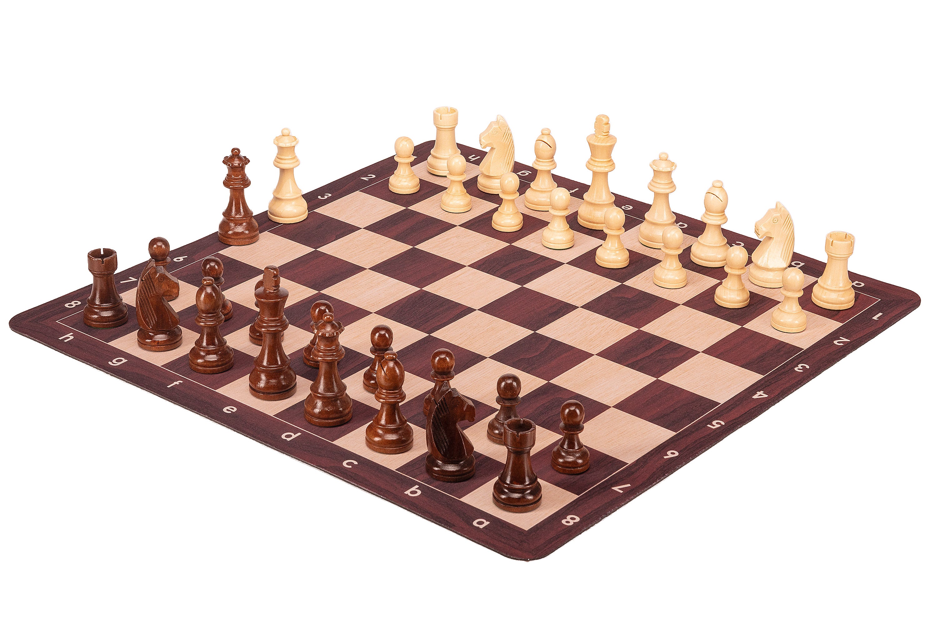 Scacchiera arrotolabile n. 6 (51 cm), fondo in MOGANO antiscivolo - Scacchiera arrotolabile n. 6 (51 cm), fondo in MOGANO antiscivolo