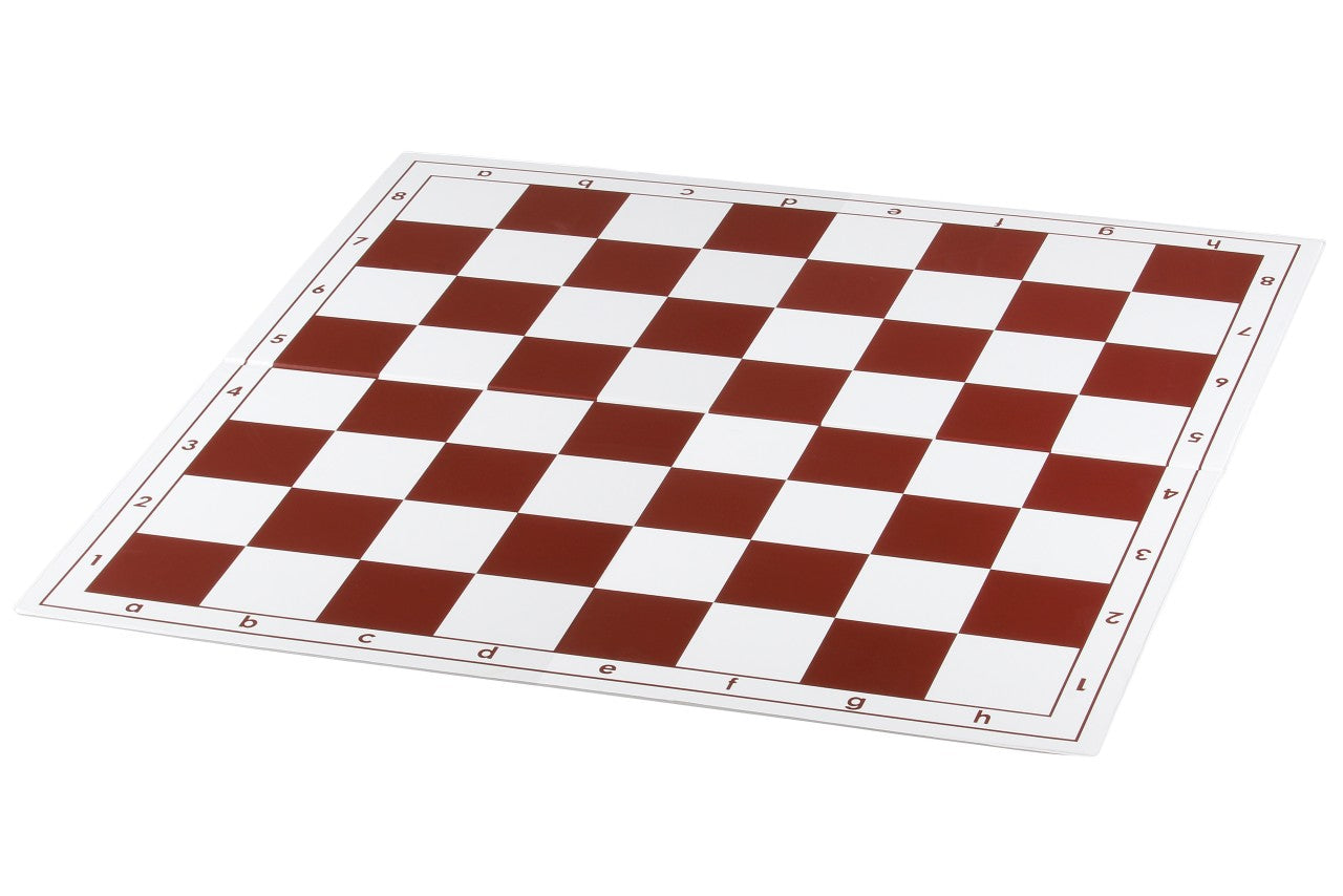 Plastic chessboard, foldable, white/red, 58 mm square - Plastic chessboard, foldable, white/red, 58 mm square