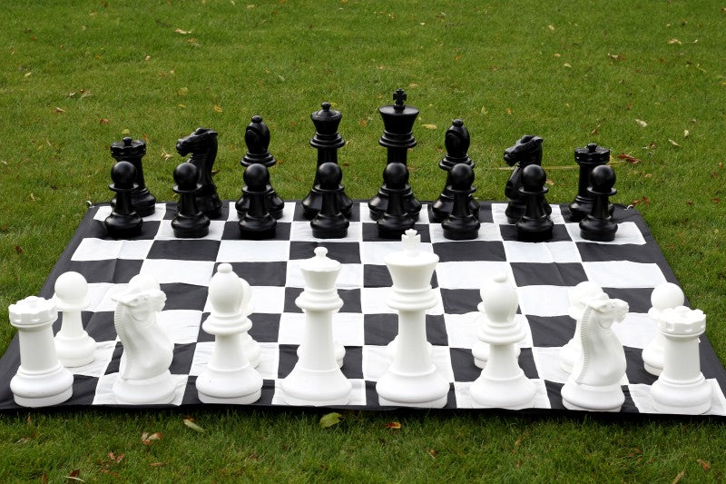Pièces d'échecs géantes Jardin et extérieur (roi 41 cm) - pièces d'échecs en plastique + échiquier en nylon - Pièces d'échecs géantes Jardin et extérieur (roi 41 cm) - pièces d'échecs en plastique + échiquier en nylon