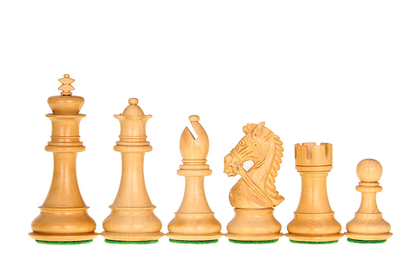 Pièces d'échecs roi's Bridal en bois de buis foncé et naturel - Taille 4,00'' - Pièces d'échecs roi's Bridal en bois de buis foncé et naturel - Taille 4,00''
