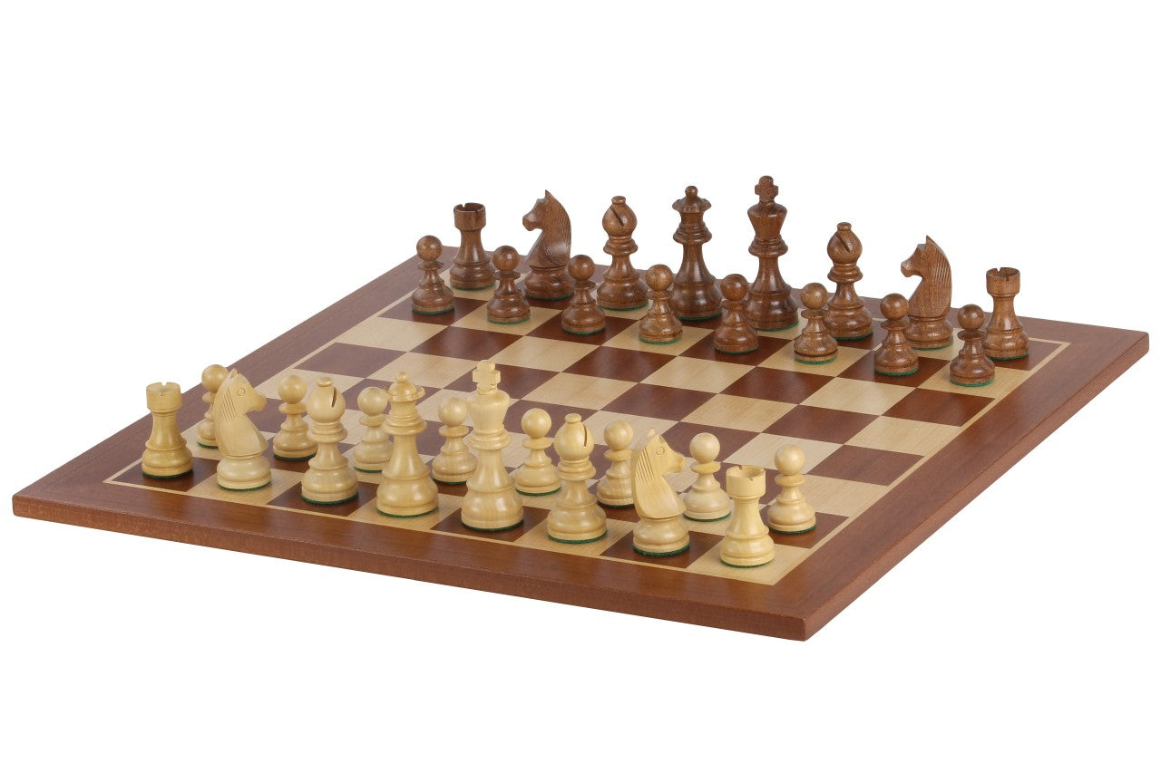 Tournament chess set No. 5 - 50mm board + German Knight 3.5" pieces - Tournament chess set No. 5 - 50mm board + German Knight 3.5" pieces