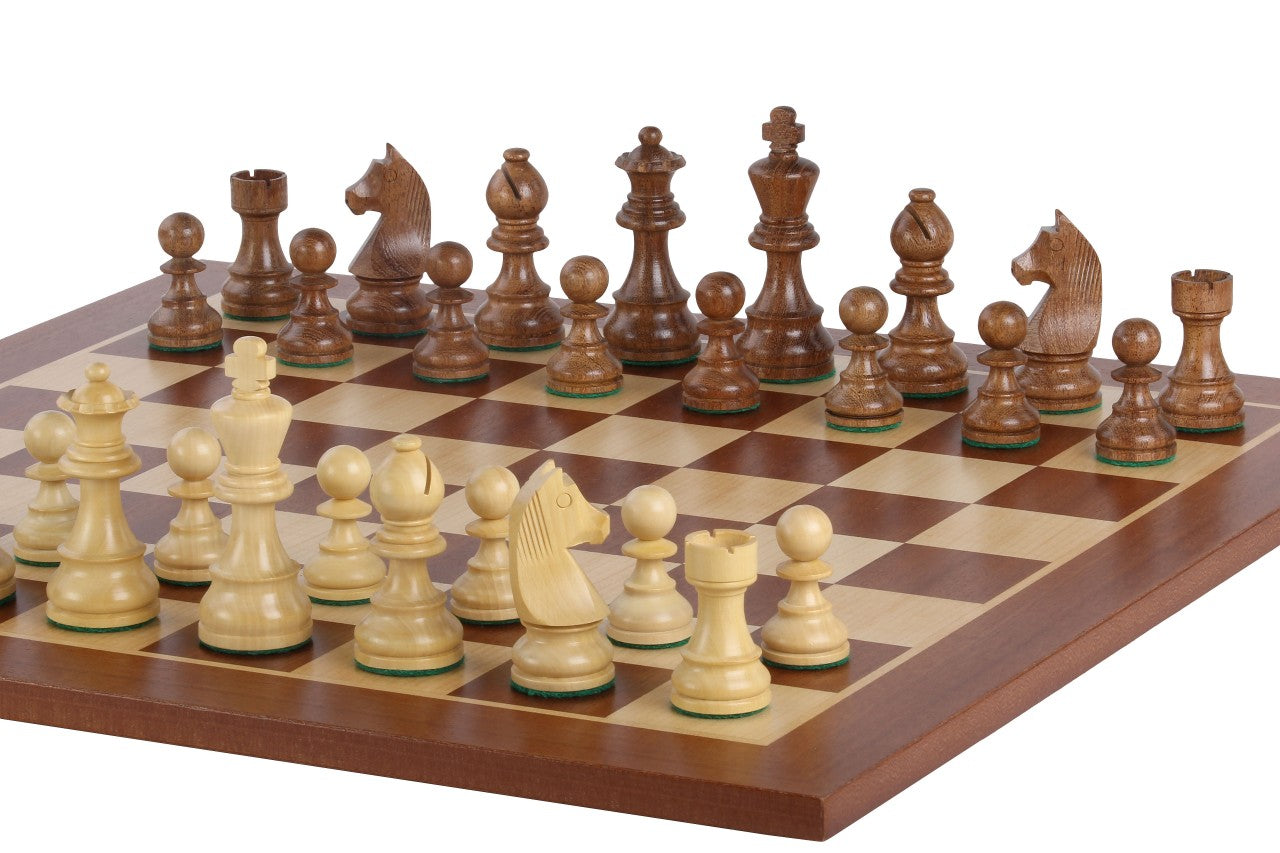 Tournament chess set No. 5 - 50mm board + German Knight 3.5" pieces - Tournament chess set No. 5 - 50mm board + German Knight 3.5" pieces