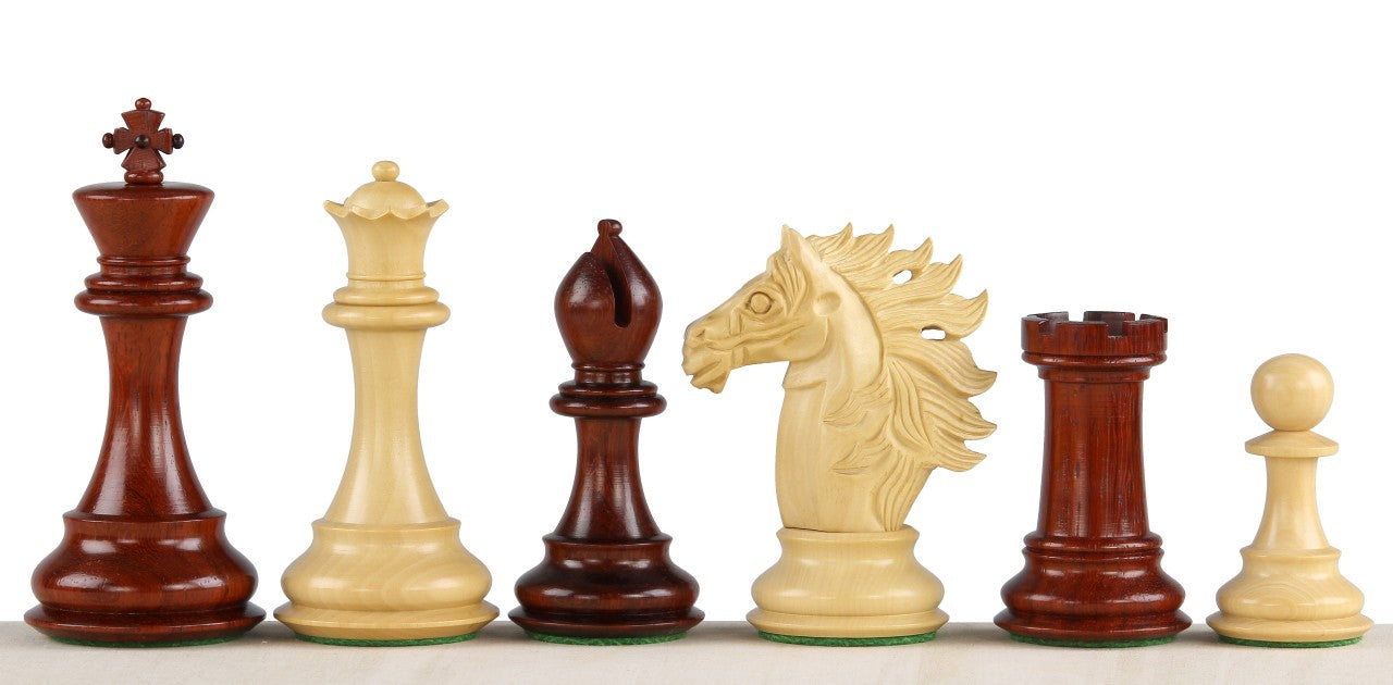 Pièces d'échecs Baggio Redwood en bois de padouk et de buis - Taille 4,00'' - Pièces d'échecs Baggio Redwood en bois de padouk et de buis - Taille 4,00''