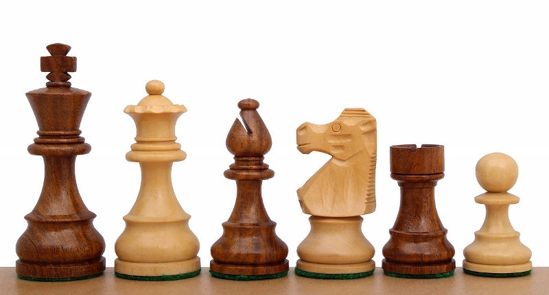 Französisch Akazie / Buchsbaum Schachfiguren 3,75 Zoll - Französisch Akazie / Buchsbaum Schachfiguren 3,75 Zoll
