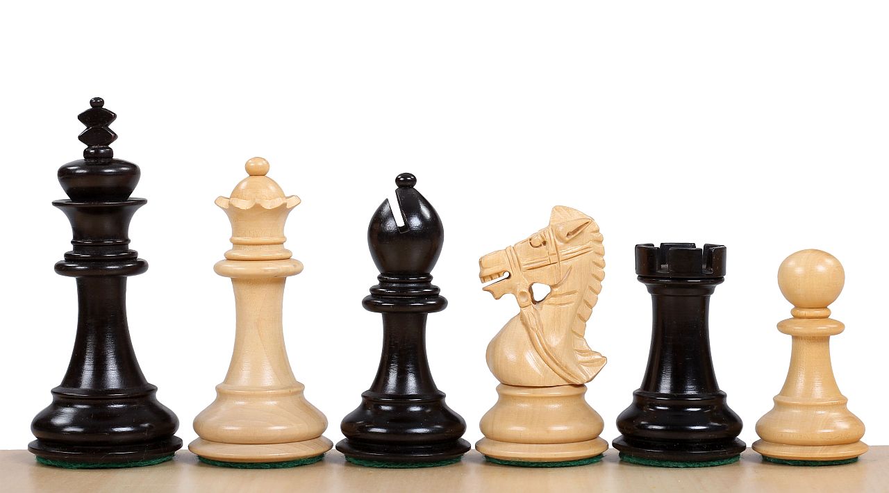 Pièces d'échecs roi's Bridal en bois de buis naturel et teinté - Taille 3,50'' - Pièces d'échecs roi's Bridal en bois de buis naturel et teinté - Taille 3,50''
