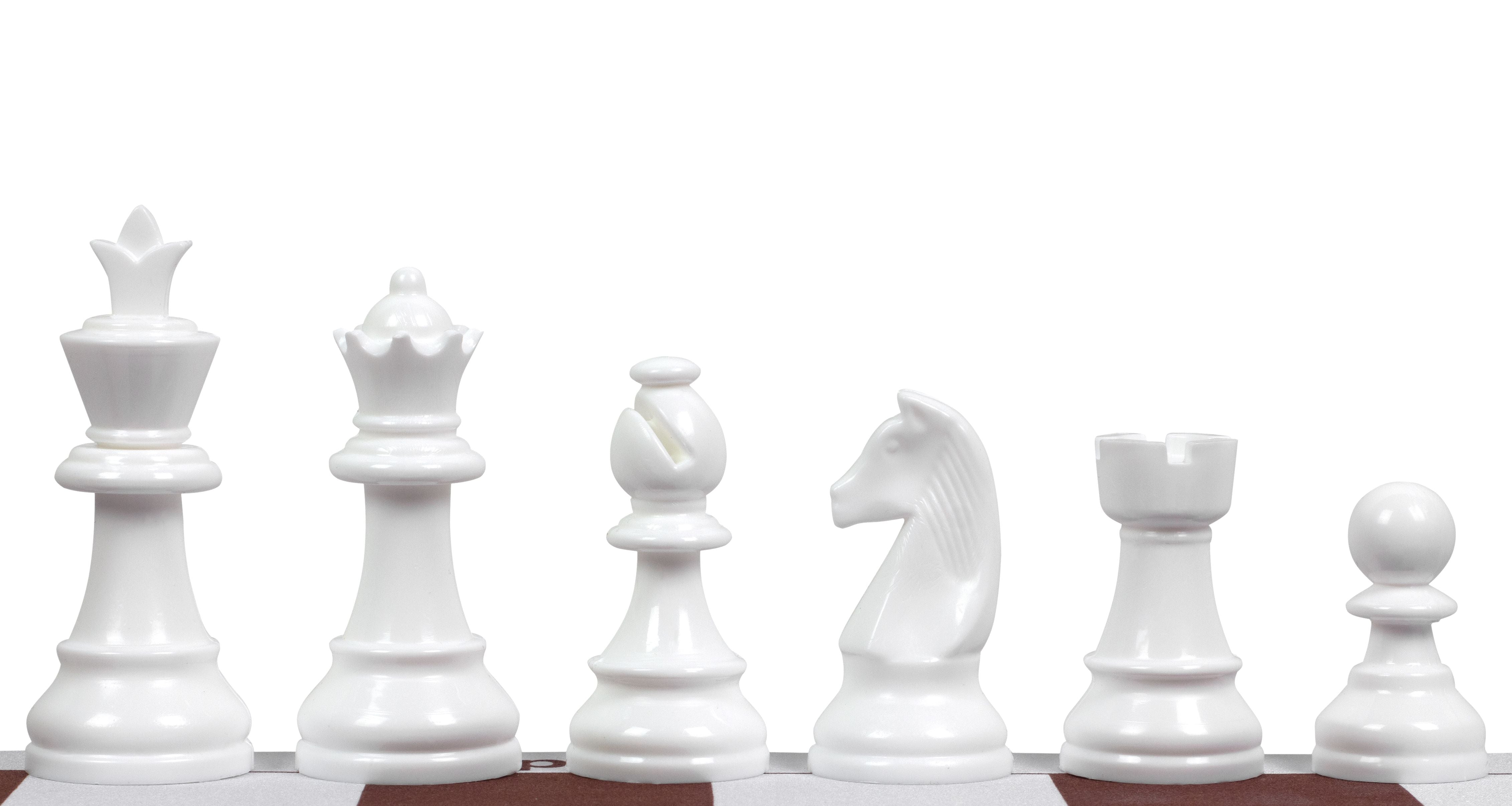 Snow white chess pieces Plastic 3.75"(95mm) for TR03G - Snow white chess pieces Plastic 3.75"(95mm) for TR03G