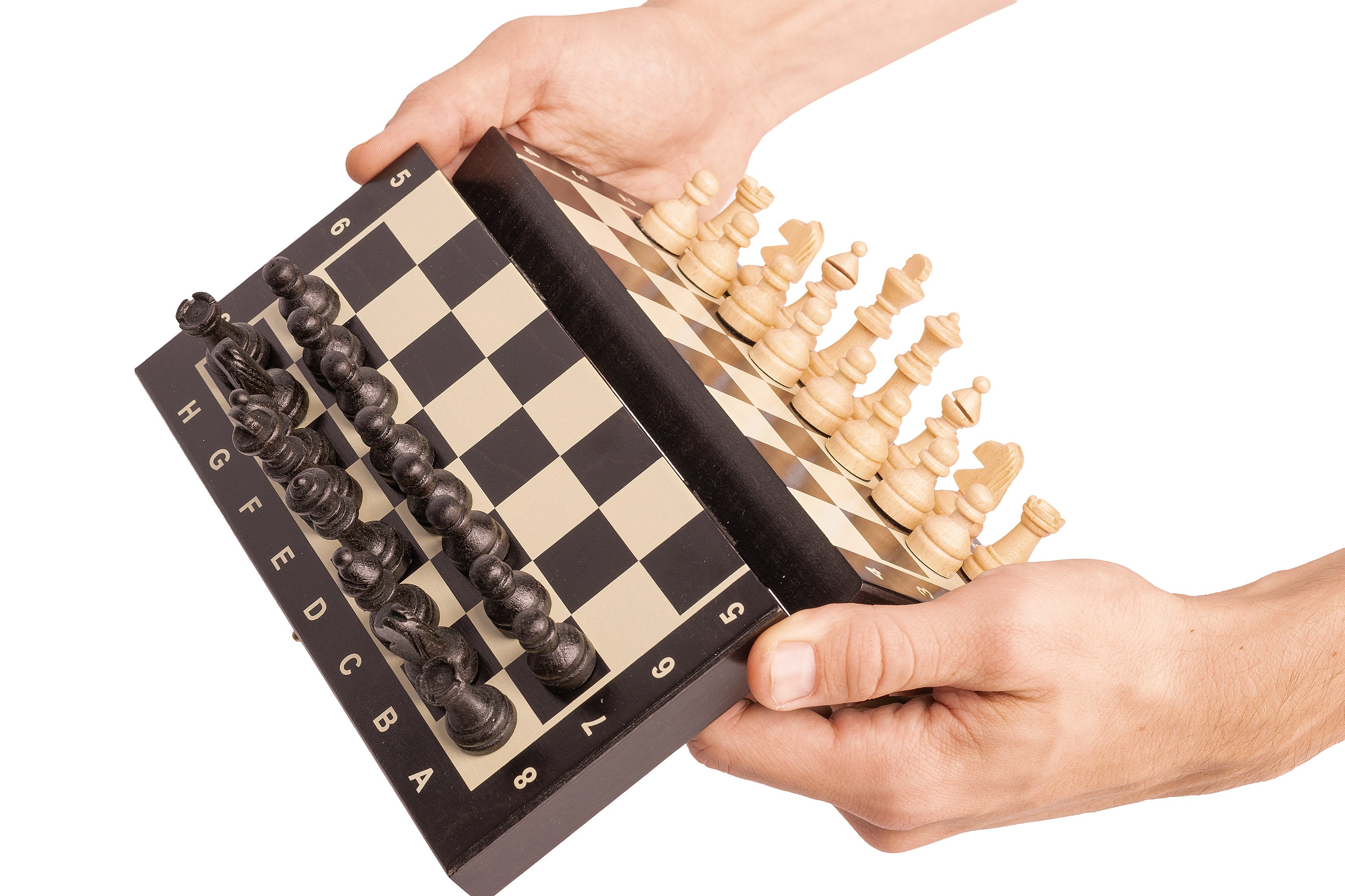 MAGNETIC wooden chess mini (20cm) - black - MAGNETIC wooden chess mini (20cm) - black