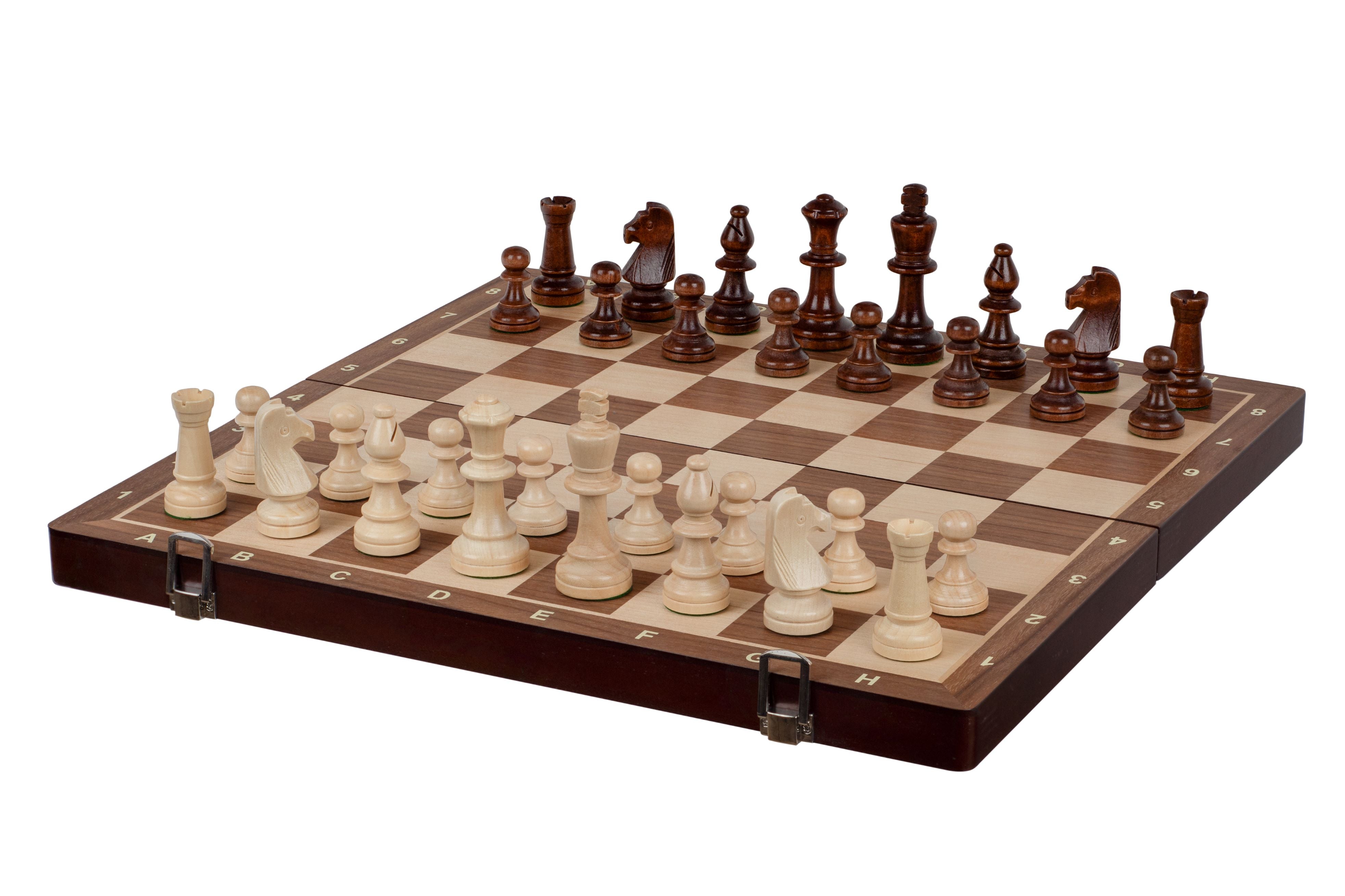 18" Walnut/Maple intarsy chess SET with NOTATION - 18" Walnut/Maple intarsy chess SET with NOTATION