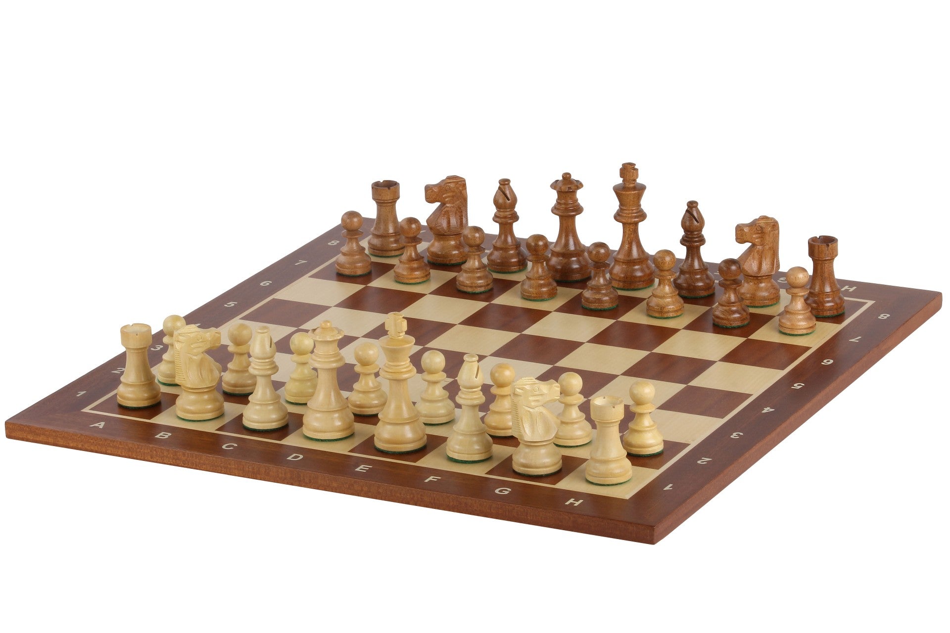 Tablero de Ajedrez No5 Sapele + 3.5 Piezas de Acacia Francesa - Tablero de Ajedrez No5 Sapele + 3.5 Piezas de Acacia Francesa