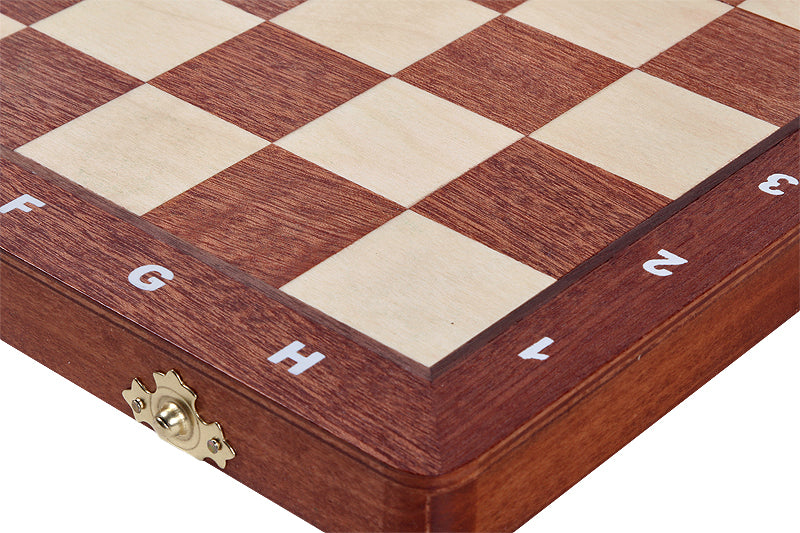 Jeu d'échecs de Tournoi en marqueterie de bois d'acajou et sycomore de taille 4 - Ensemble Complet avec 2 Dames supplémentaires - Jeu d'échecs de Tournoi en marqueterie de bois d'acajou et sycomore de taille 4 - Ensemble Complet avec 2 Dames supplémentaires