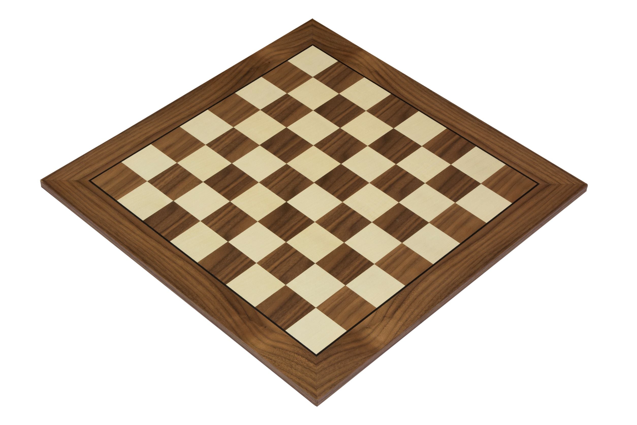 Exclusive wooden chessboard 55 mm square (with black stripe) walnut/maple - Exclusive wooden chessboard 55 mm square (with black stripe) walnut/maple