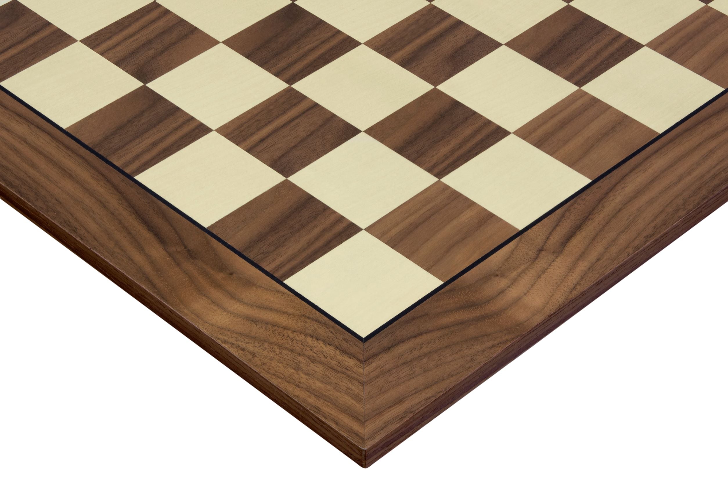 Exclusive wooden chessboard 55 mm square (with black stripe) walnut/maple - Exclusive wooden chessboard 55 mm square (with black stripe) walnut/maple