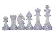 piezas de ajedrez Staunton n.º 6, transparentes y ámbar (rey de 96 mm)