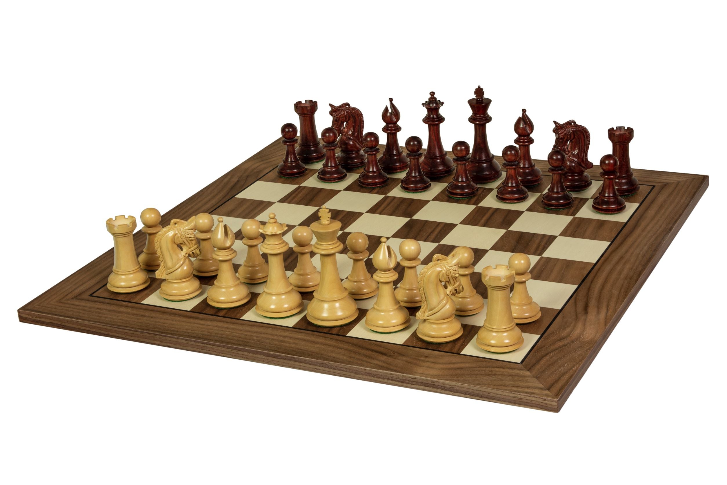 Exclusive wooden chessboard 55 mm square (with black stripe) walnut/maple - Exclusive wooden chessboard 55 mm square (with black stripe) walnut/maple