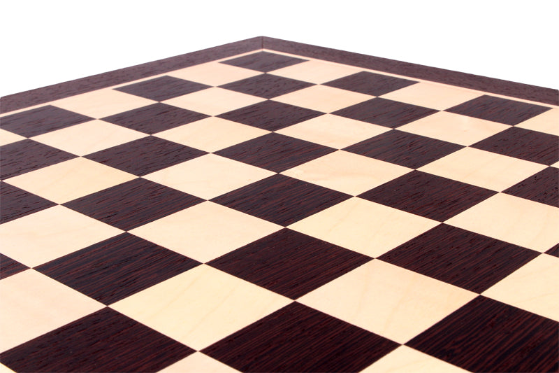 Echiquier en marqueterie de bois de Wengé et Sycomore - échiquier classique de Taille 4+ - Echiquier en marqueterie de bois de Wengé et Sycomore - échiquier classique de Taille 4+