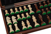 18" Walnut/Maple intarsy chess SET with NOTATION