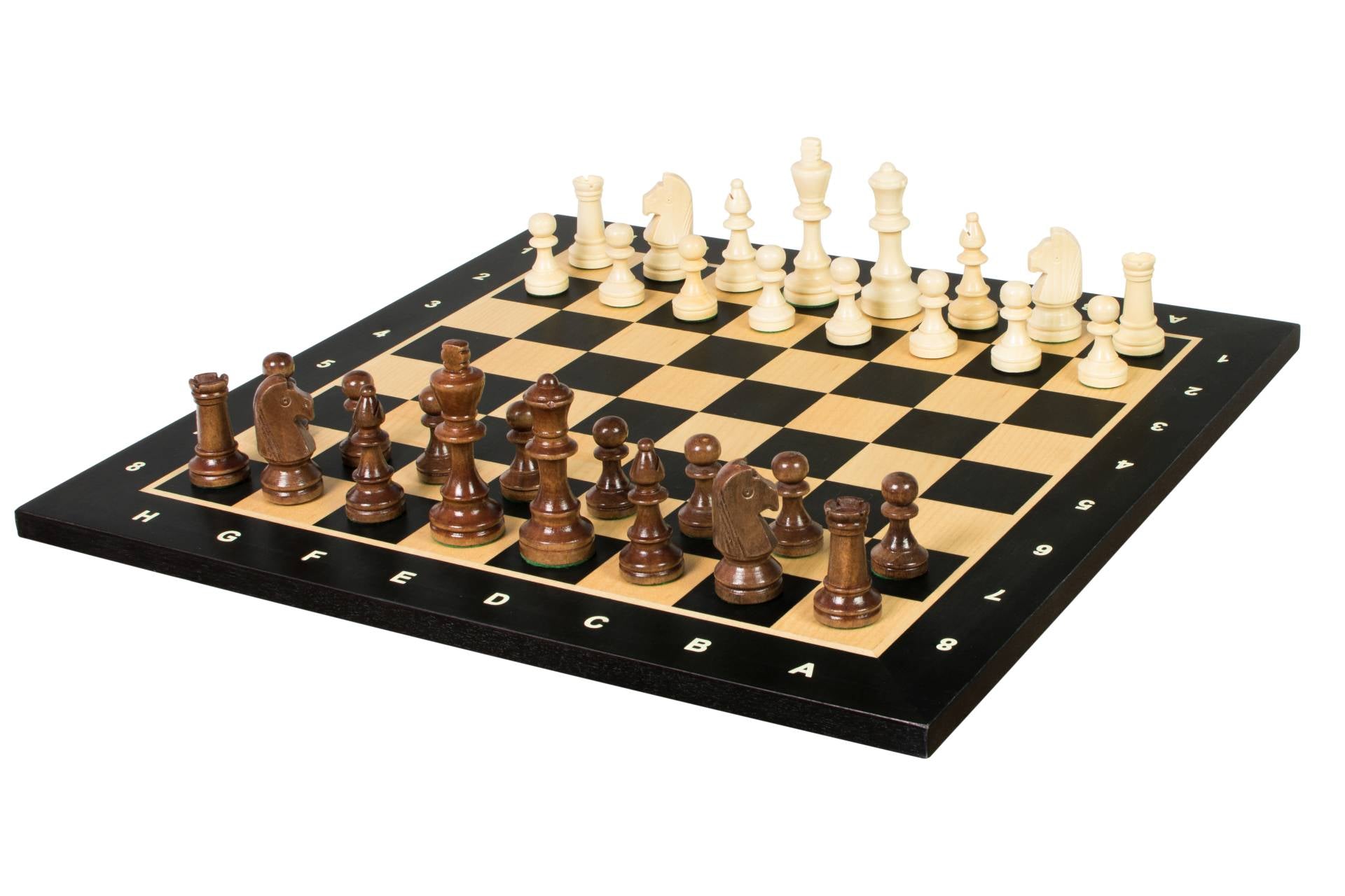 Tournament chess set No. 4 - 40 mm chessboard + Sunrise Staunton 78 mm pieces - Tournament chess set No. 4 - 40 mm chessboard + Sunrise Staunton 78 mm pieces