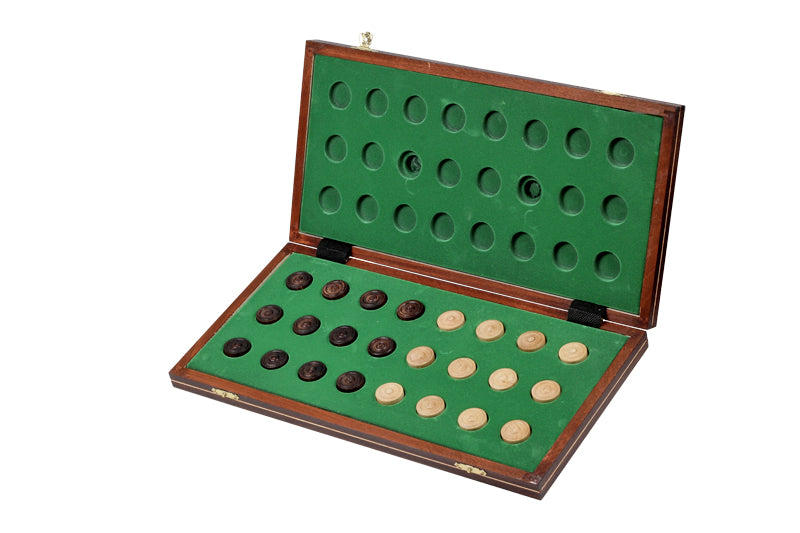 Jeu de dames en bois de charme - damier 8 x 8 cases , de taille moyenne (40 x 40cm) - Ensemble Complet - Jeu de dames en bois de charme - damier 8 x 8 cases , de taille moyenne (40 x 40cm) - Ensemble Complet